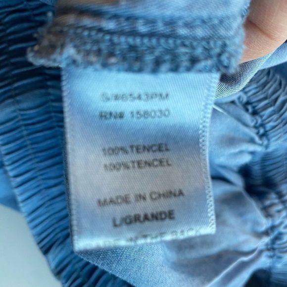 New (NWOT) Love tree Blue denim Chambray Cargo joggers Pockets Sz Large Tencil - Picture 7 of 9